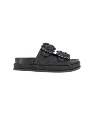 Women's Bexxi Double Buckle Raffia Footbed Sandals