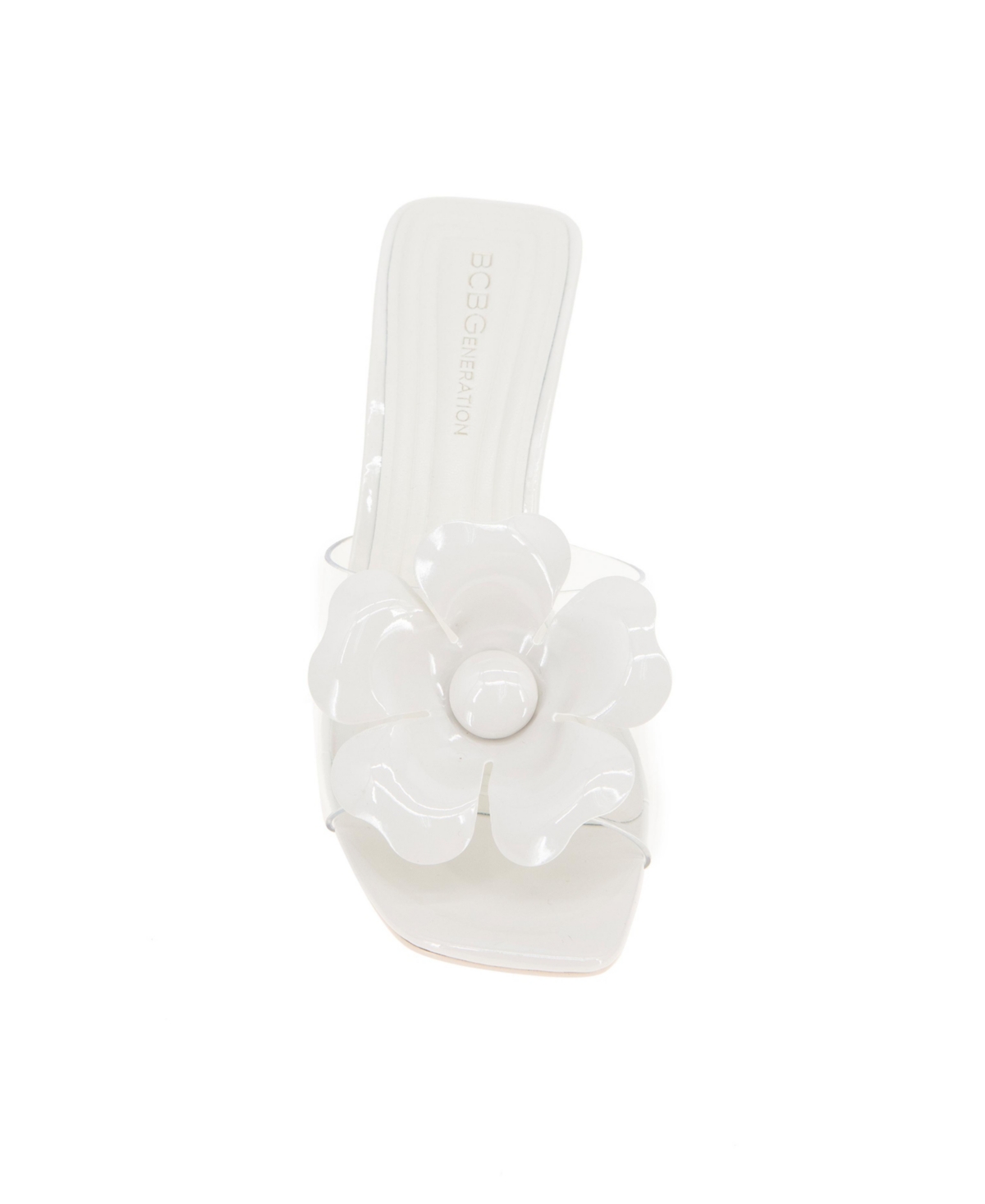 Bcbgeneration Women's Remani Flower Slip On Dress Sandals In Clear,stone