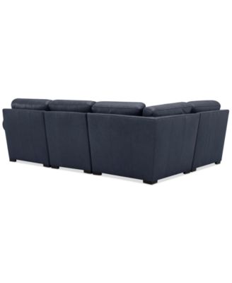 Radley Roll Arm 104" 4-Pc. Leather Square Corner L Sectional