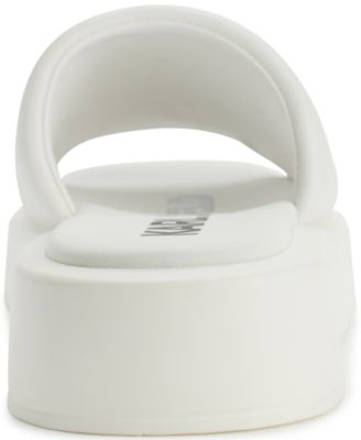 Women's Opal Stone Platform Slide Flat Sandals