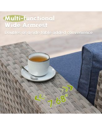 Patio Furniture Set,12 Pieces Outdoor Sectional Sofa Couch Set,Patio Conversation Set with Modular Wicker Deep Seat Chairs,Comfy Cushions,Side