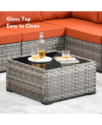 Patio Furniture Set,12 Pieces Outdoor Sectional Sofa Couch Set,Patio Conversation Set with Modular Wicker Deep Seat Chairs,Comfy Cushions,Side