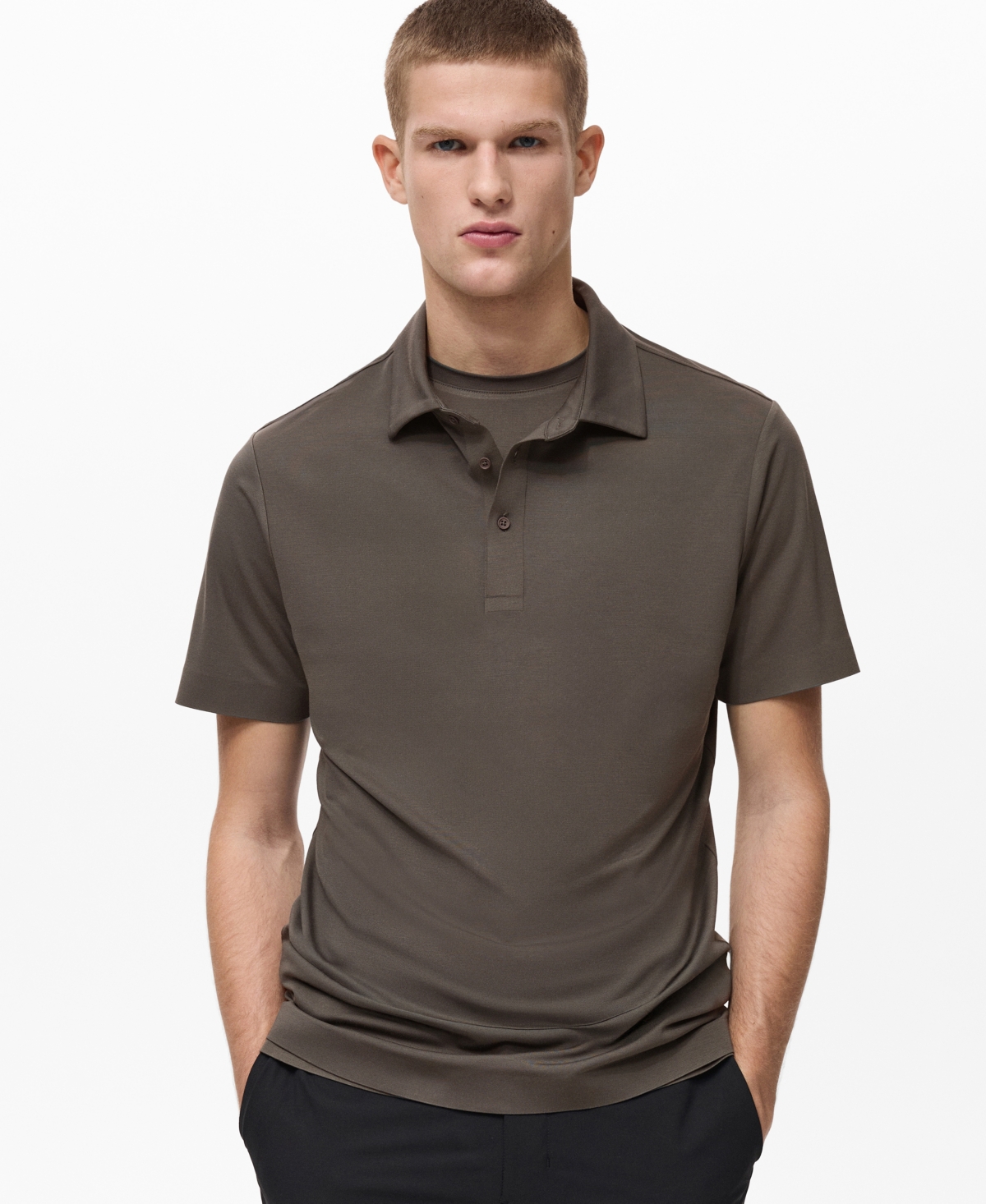 Men's Breathable Stretch Comfort Polo Shirt - Medium Green