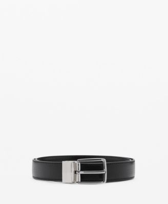 MANGO - Men's Reversible Pebble Leather Belt