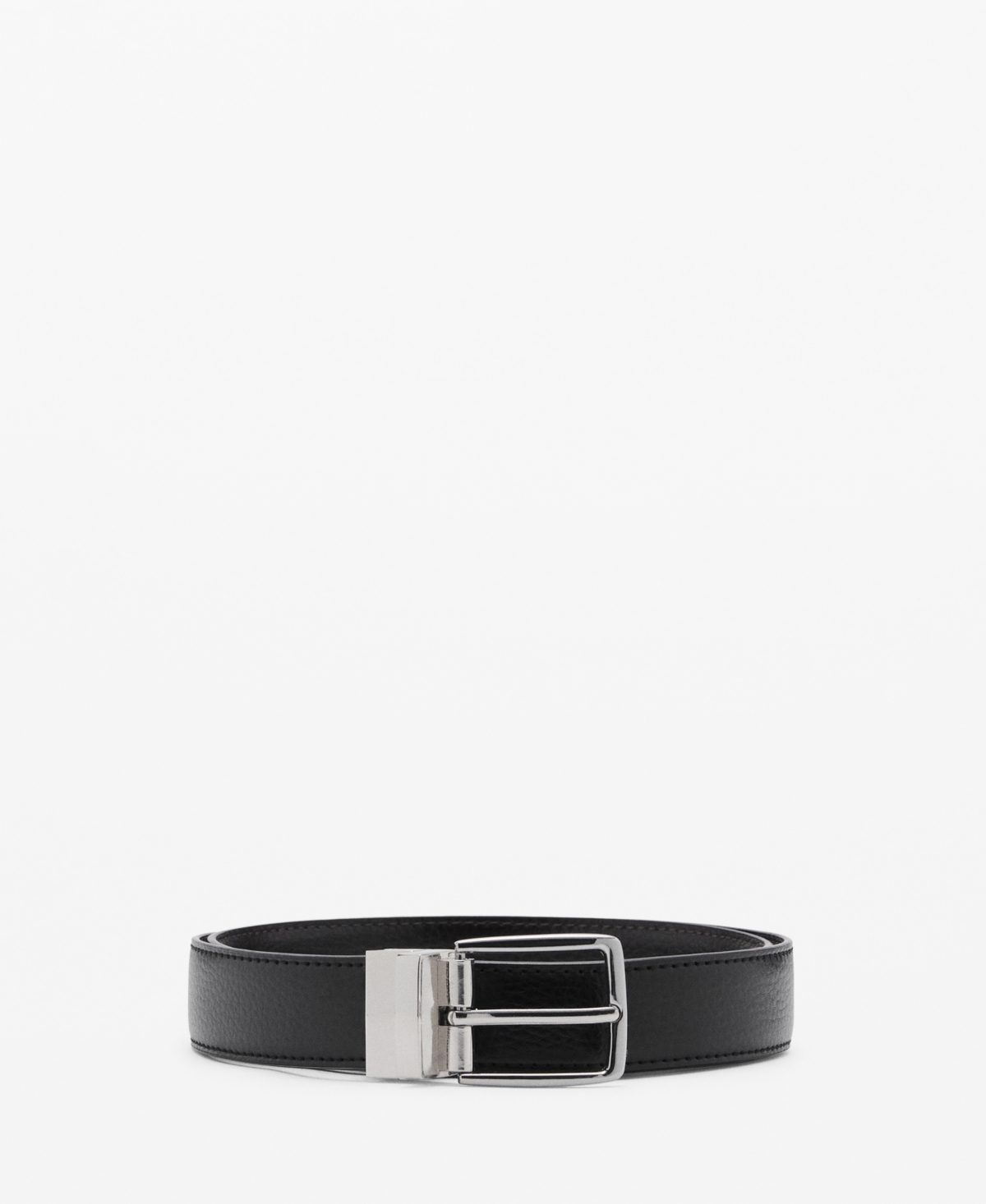 Men's Reversible Pebble Leather Belt - Black