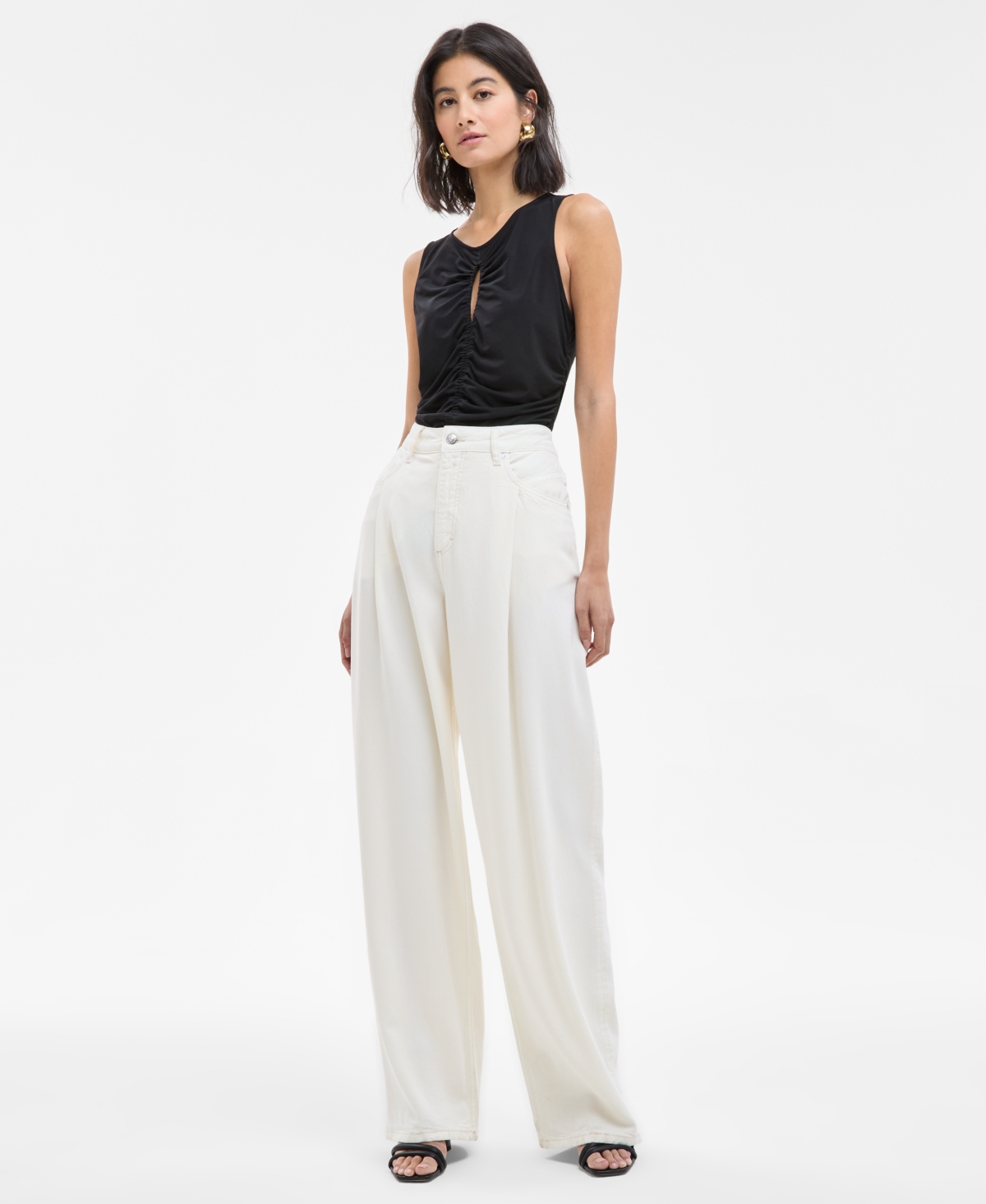 Women's High-Rise Slouchy Wide-Leg Jeans - Soft Cream