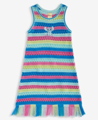 Toddler and Little Girls Crochet With Fringe Hem Dress