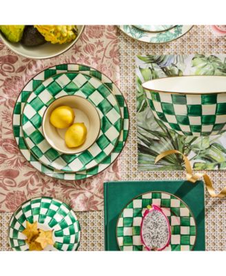 Emerald Check Dinner Plate