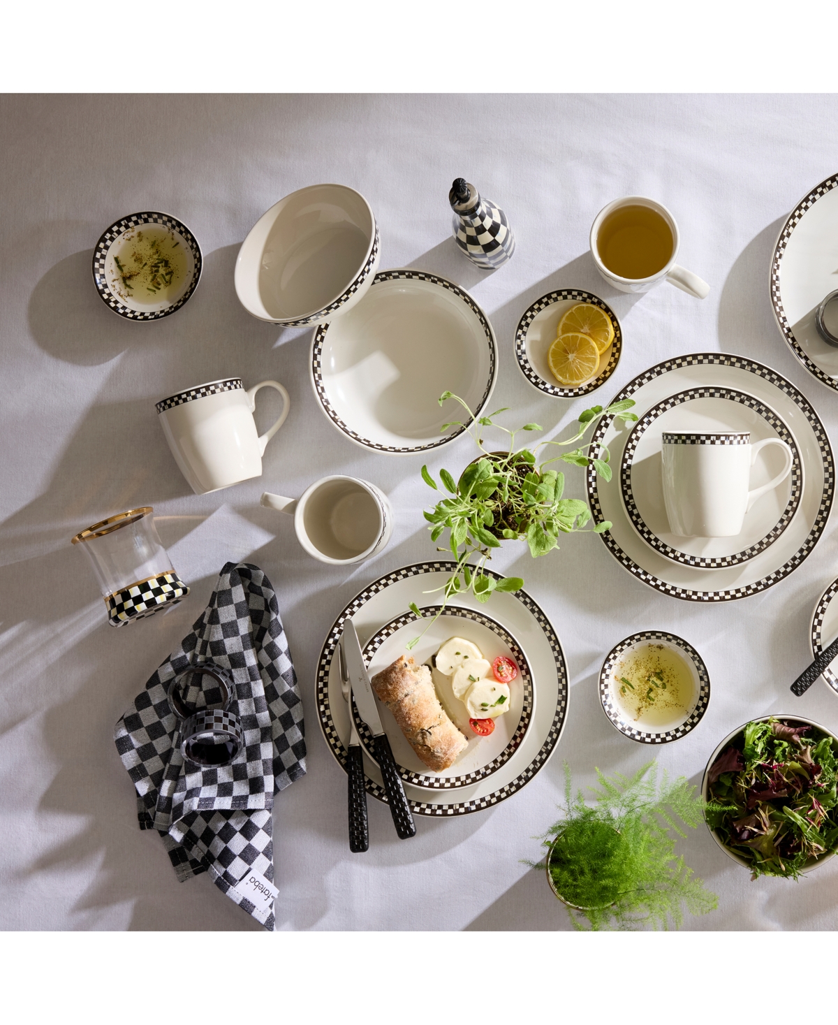 Mackenzie-childs Black Check Napkins, Set Of 4 In No Color