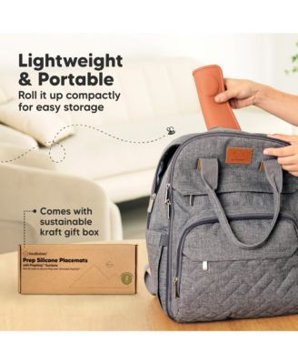 2-Pack Prep Silicone Placemats for Toddlers, Kids, Non Slip Suction Dining Table Baby Placemat, Easy to Clean