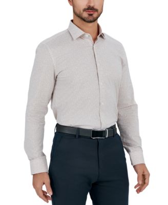 Men's Slim Flit Micro Floral Print Button-Front Dress Shirt