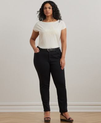 Lauren Ralph Lauren Plus Size Embroidered Jersey Tee