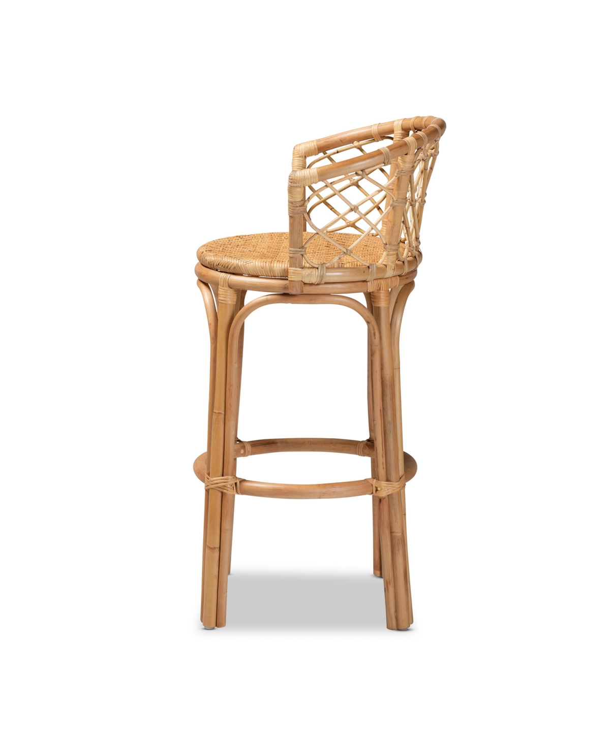 Bali & Pari 21" Rattan Orchard Modern Bohemian Counter Stool In Natural Brown