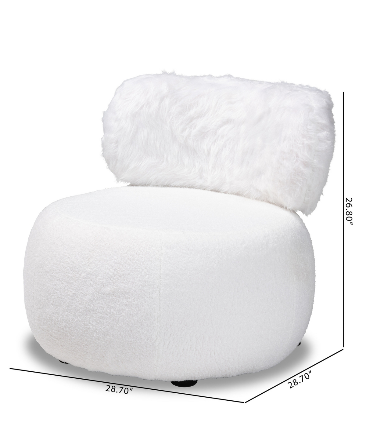Baxton Studio Tayla Upholstered Accent Chair In White,black