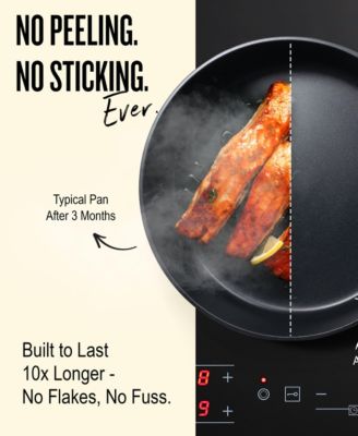 Maestro Cookware Set 3-Piece Set - Nonstick Ceramic Frying Pan and Saute Pan with Lid - Made without PFAS, PFOA & PTFE