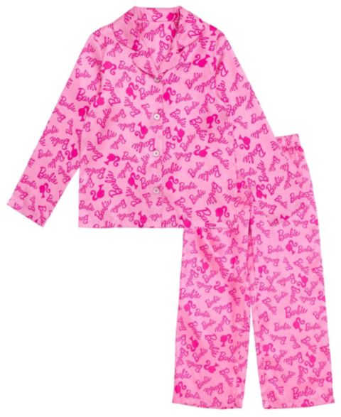 Barbie Girls' 2-Piece Pajama Shirt and Pants Set, цвет: Светлый розовый