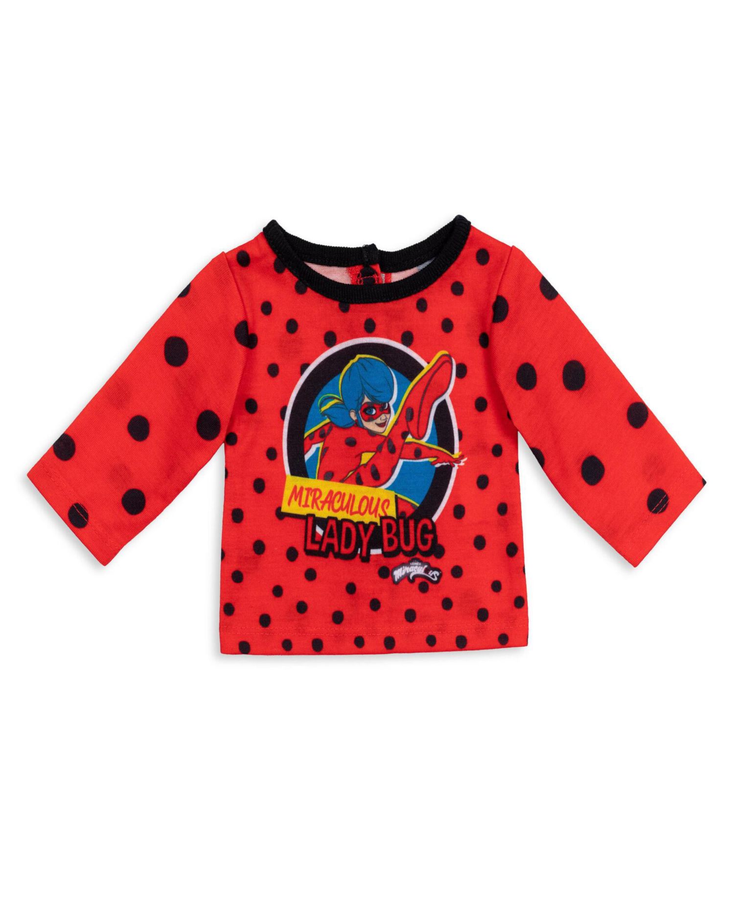 Girls Ladybug Pajama Shirt Pants and Matching Doll Outfits 4 Piece Set
