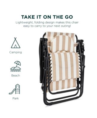 Oversized Zero Gravity Chair, Folding Outdoor Patio Recliner w/ Cup Holder