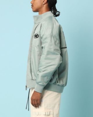 Big & Tall Cat Bomber Jacket- Light/Pastel Green, 3XL