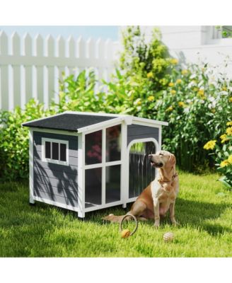 Giant Window Wooden Dog House for Large Dogs, Outdoor & Indoor Use