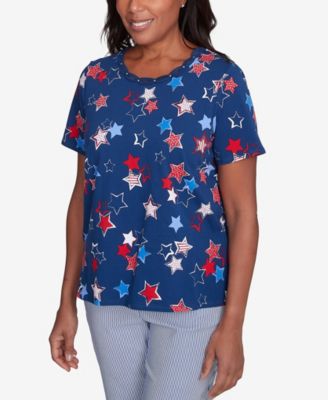 Women's Crew Neck Star Studded Top