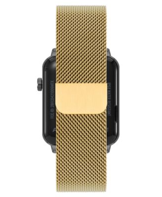 Women's Connect It Stellar Smartwatch with Gold-Tone Stainless Steel Mesh and Red Silicone Band, 45mm