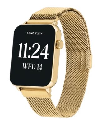 Women's Connect It Stellar Smartwatch with Gold-Tone Stainless Steel Mesh and Black Silicone Band, 45mm