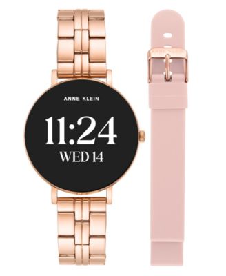 Women's Connect It Prism Smartwatch with Rose Gold-Tone Metal Alloy and Pink Silicone Band, 30mm