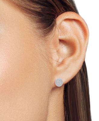 Lab Grown Diamond Double Halo   Cluster Stud Earrings (2 ct. t.w.)  in Sterling Silver or 14k Gold-Plated Sterling Silver