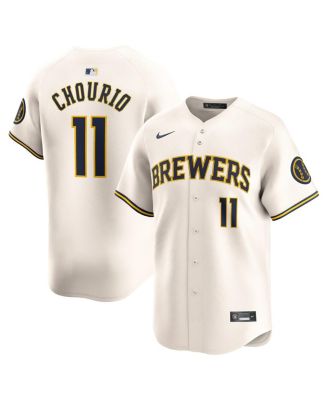 Nike - Men's Jackson Chourio Cream Milwaukee Brewers Home Limited Player Jersey