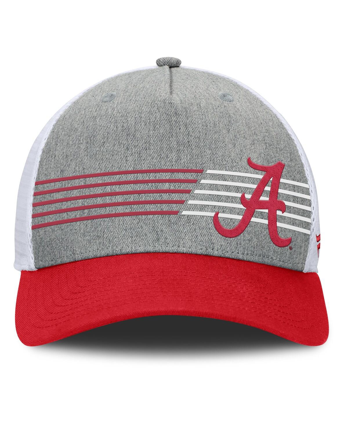 Fanatics Men's Heather Gray/crimson Alabama Crimson Tide Profile Trucker Adjustable Hat In Heather Gray,crimson