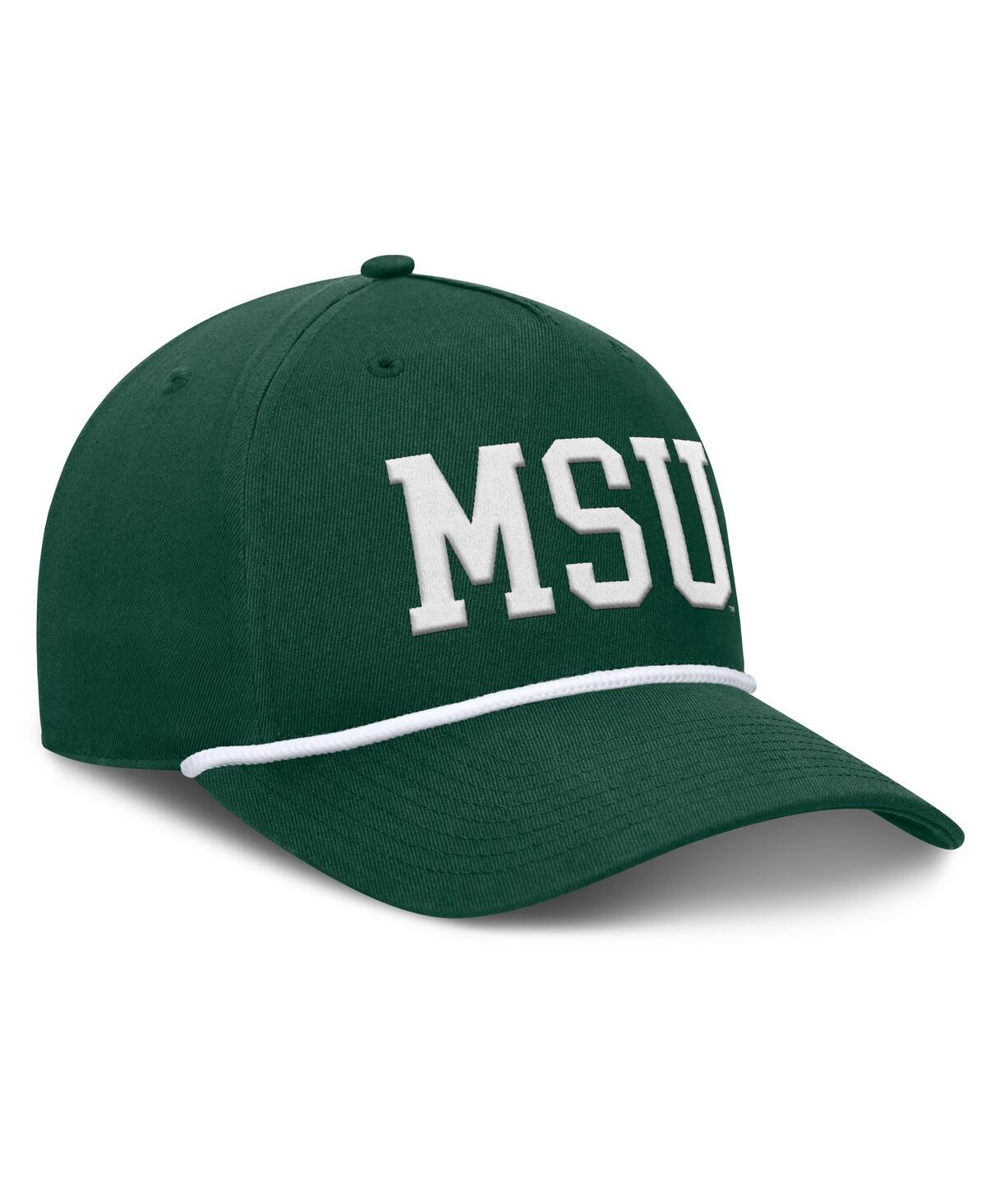 Fanatics Men's Green Michigan State Spartans Foul Ball Rope Adjustable Hat In Green