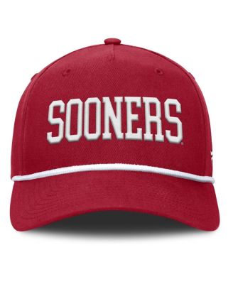 Men's Crimson Oklahoma Sooners Foul Ball Rope Adjustable Hat