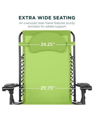 Oversized Zero Gravity Chair, Folding Outdoor Patio Recliner w/ Cup Holder