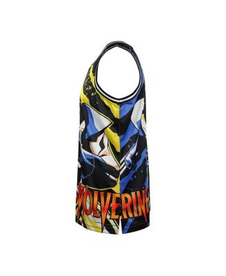 Men's Black Wolverine Comic Big Print Mesh Jersey