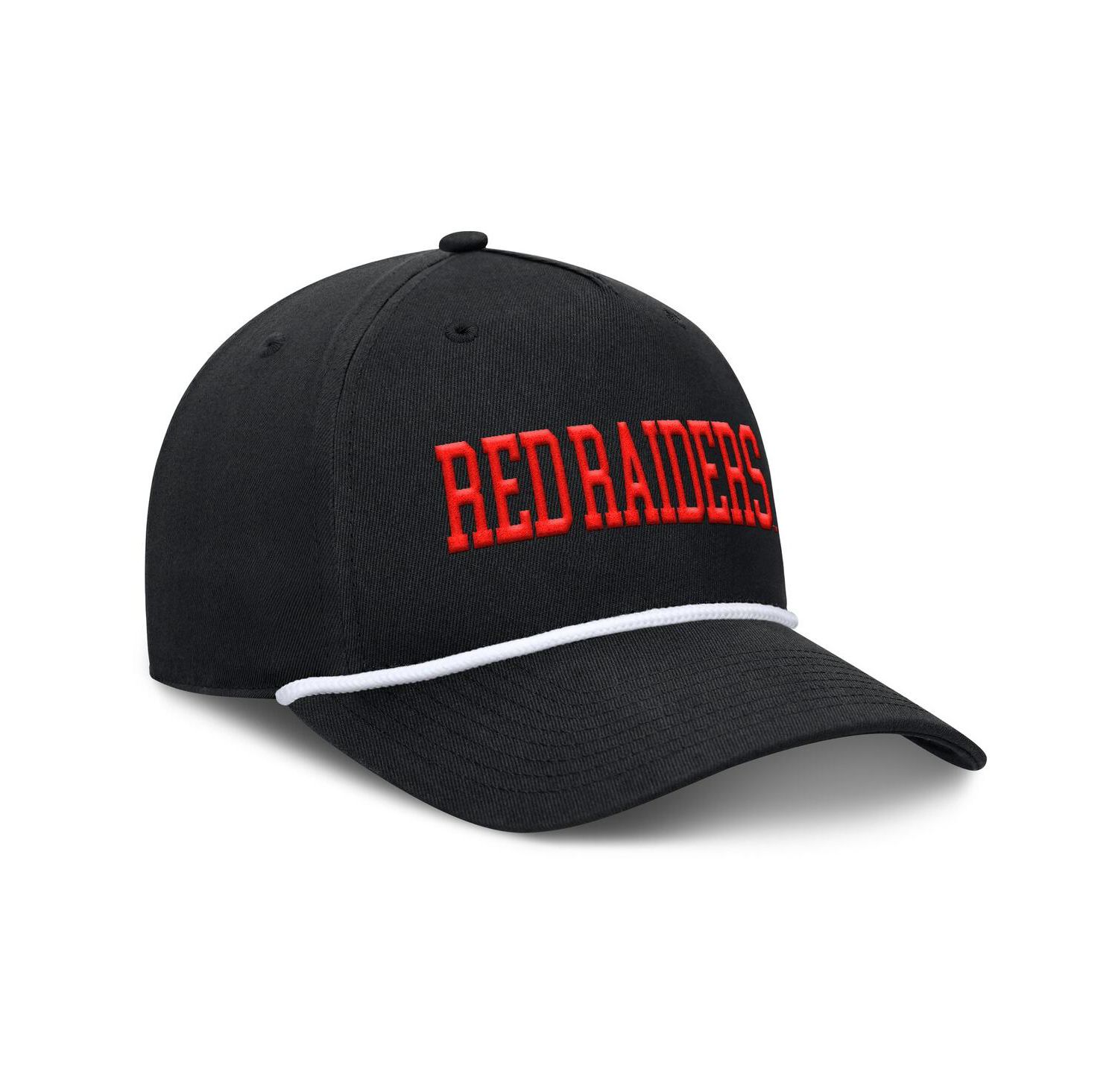 Men's Black Texas Tech Red Raiders Foul Ball Rope Adjustable Hat