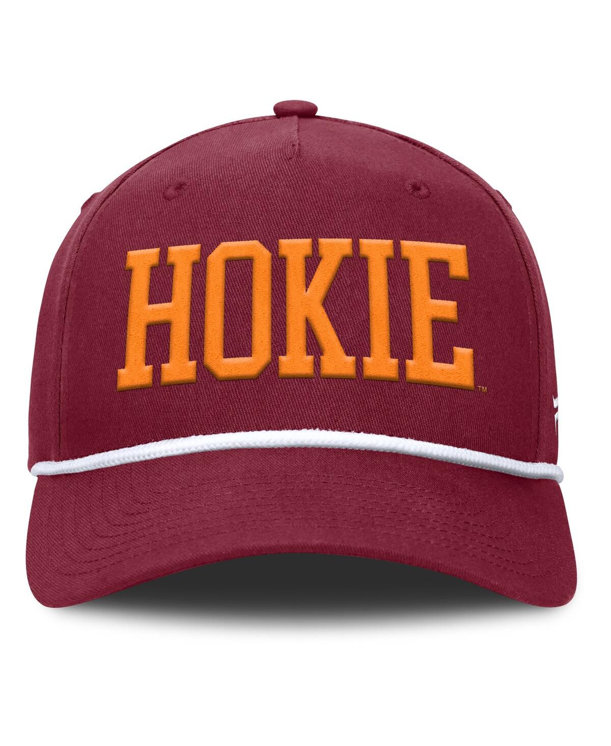 Fanatics Men's Maroon Virginia Tech Hokies Foul Ball Rope Adjustable Hat In Maroon