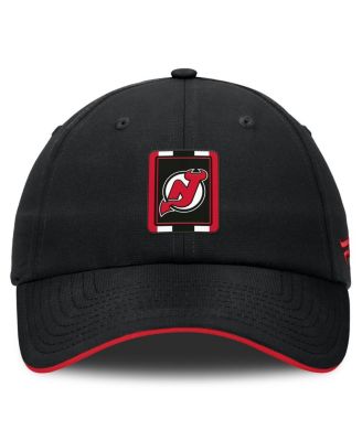 Men's Black/Red New Jersey Devils Authentic Pro Ripstop Adjustable Hat