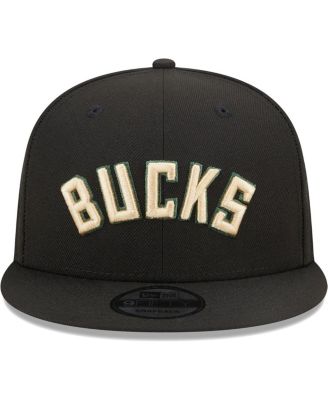 Men's Black Milwaukee Bucks Jersey Hook Statement Edition 9FIFTY Snapback Hat