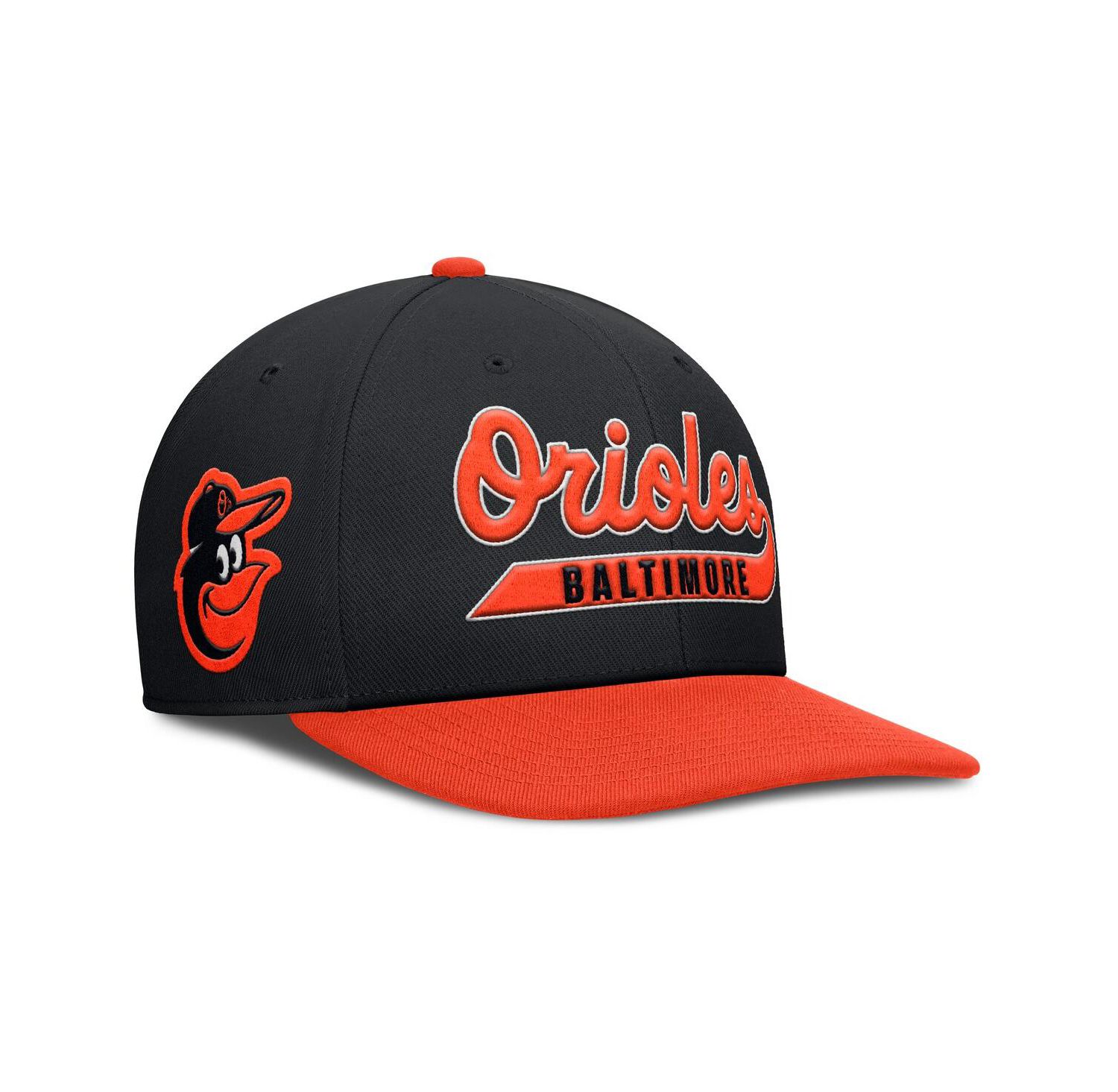 Men's Black/Orange Baltimore Orioles Pro Performance Snapback Hat