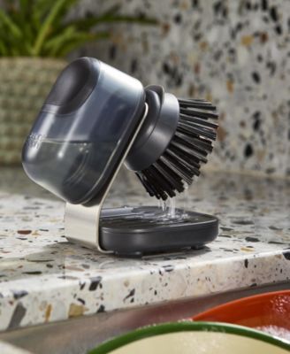 SinkTech 2-Piece Soap-dispensing Palm Brush with Storage Stand