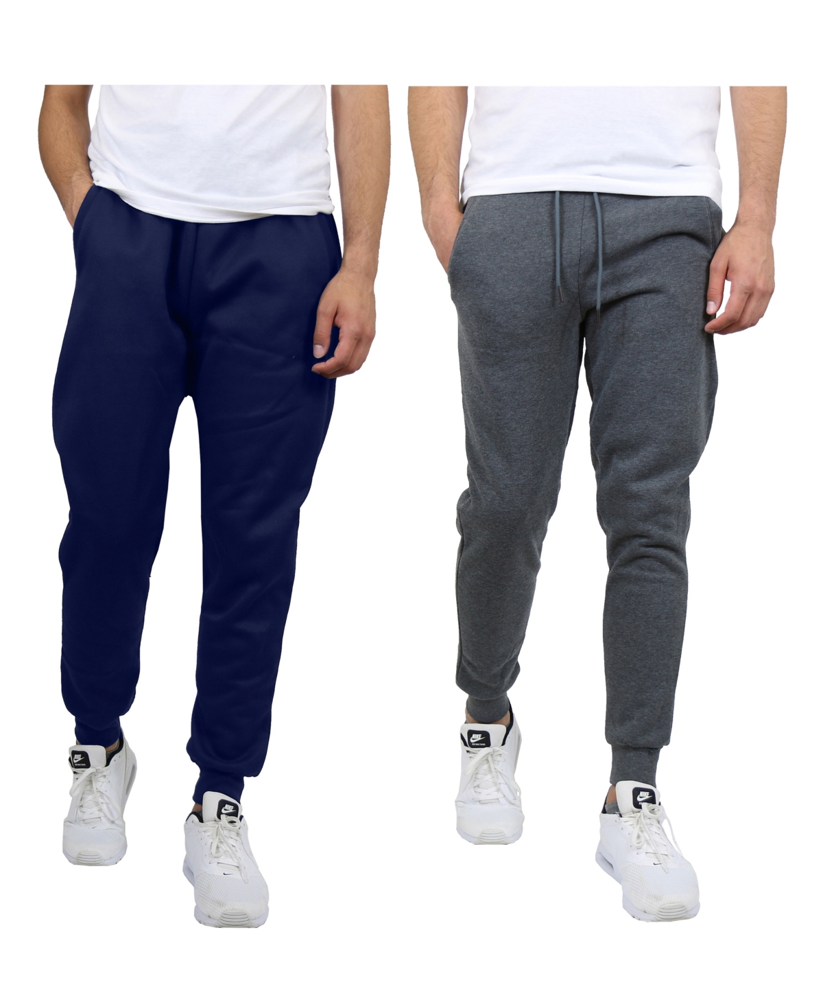Blue Ice Men's 2-pack Fleece-lined Jogger Sweatpants In Navy,charcoal
