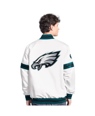 Men's&nbsp;White Philadelphia Eagles Scout Full-Snap Varsity Jacket