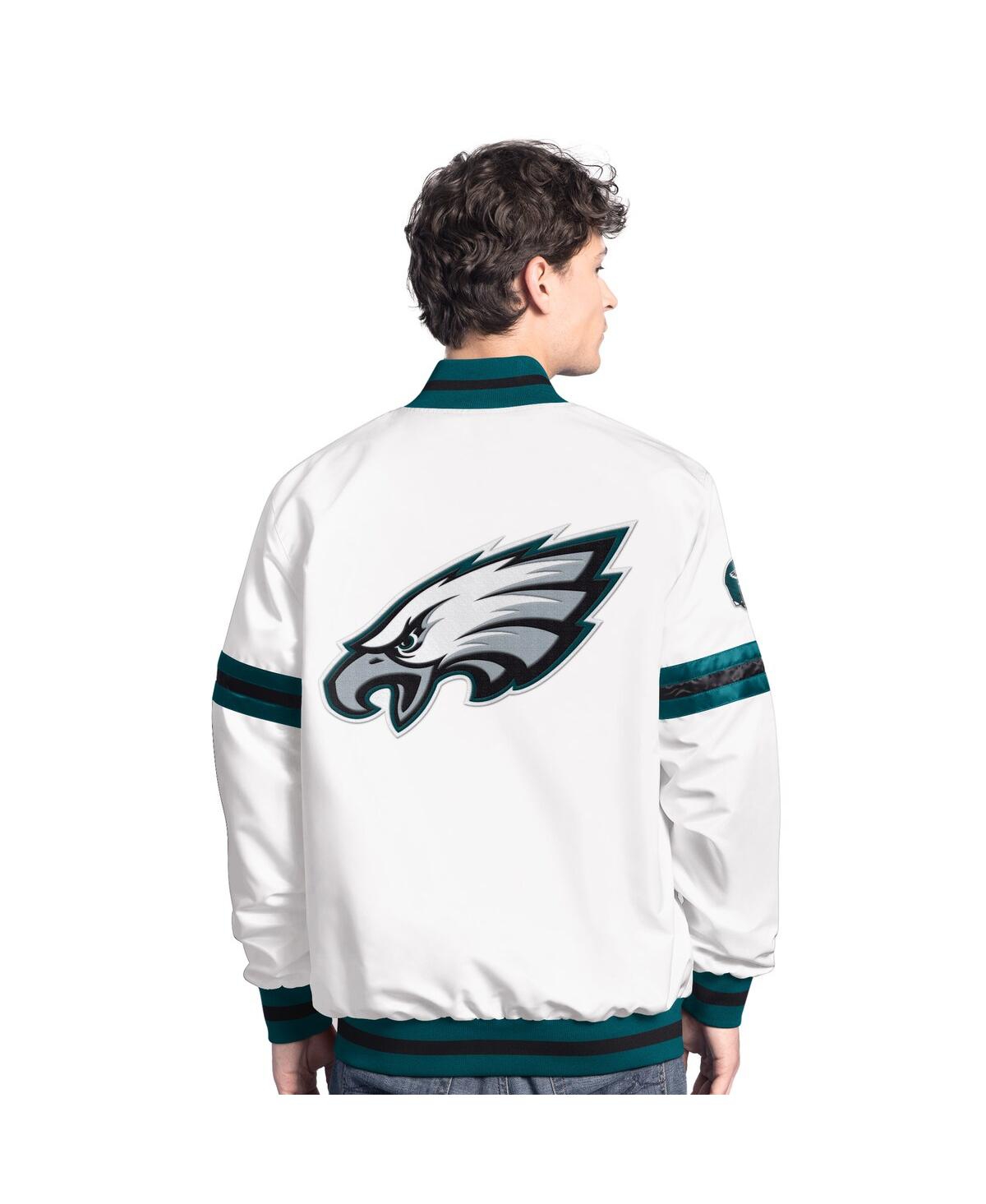 Starter White Philadelphia Eagles Scout Full-snap Varsity Jacket In White