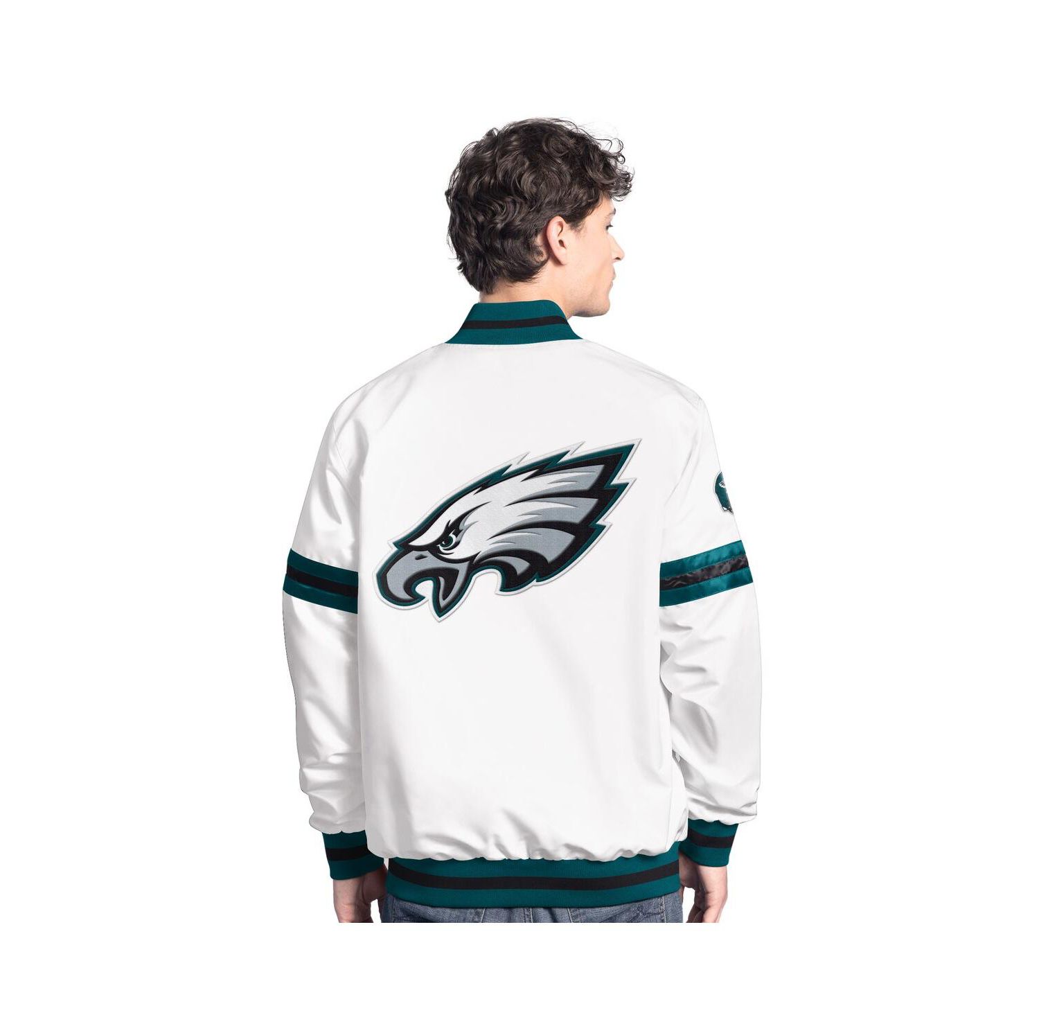 Men's White Philadelphia Eagles Scout Full-Snap Varsity Jacket