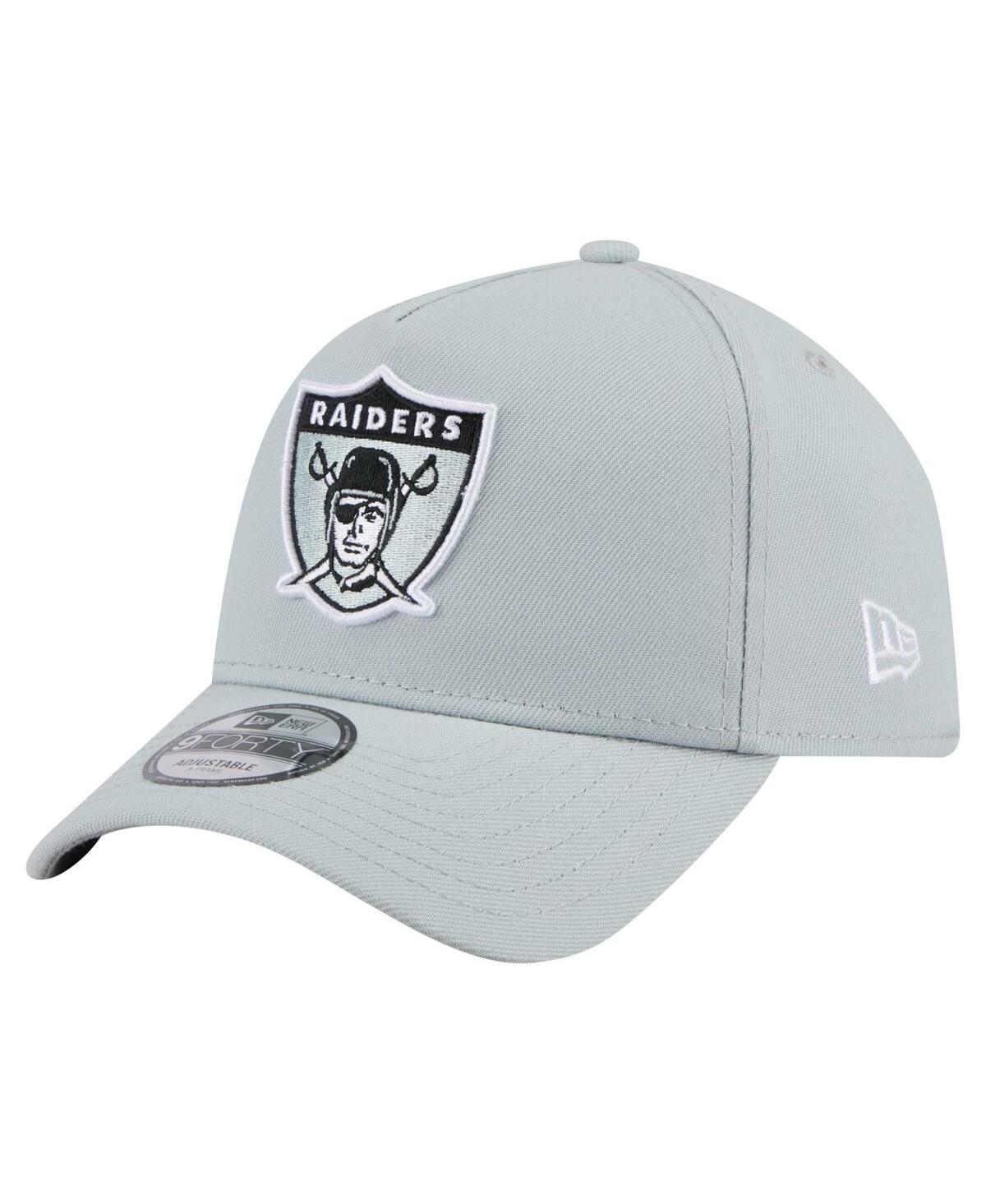 NEW ERA MEN'S GRAY OAKLAND RAIDERS GRIDIRON CLASSICS A-FRAME 9FORTY ADJUSTABLE HAT 