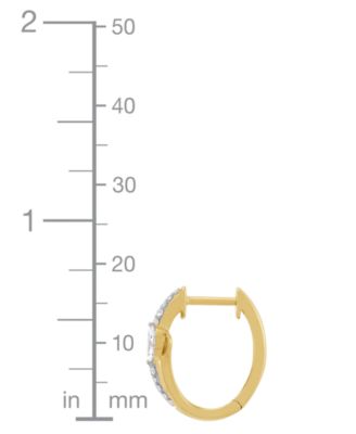 Lab Grown Diamond Marquise & Round Small Hoop Earrings (1/2 ct. t.w.) in 14k Gold-Plated Sterling Silver