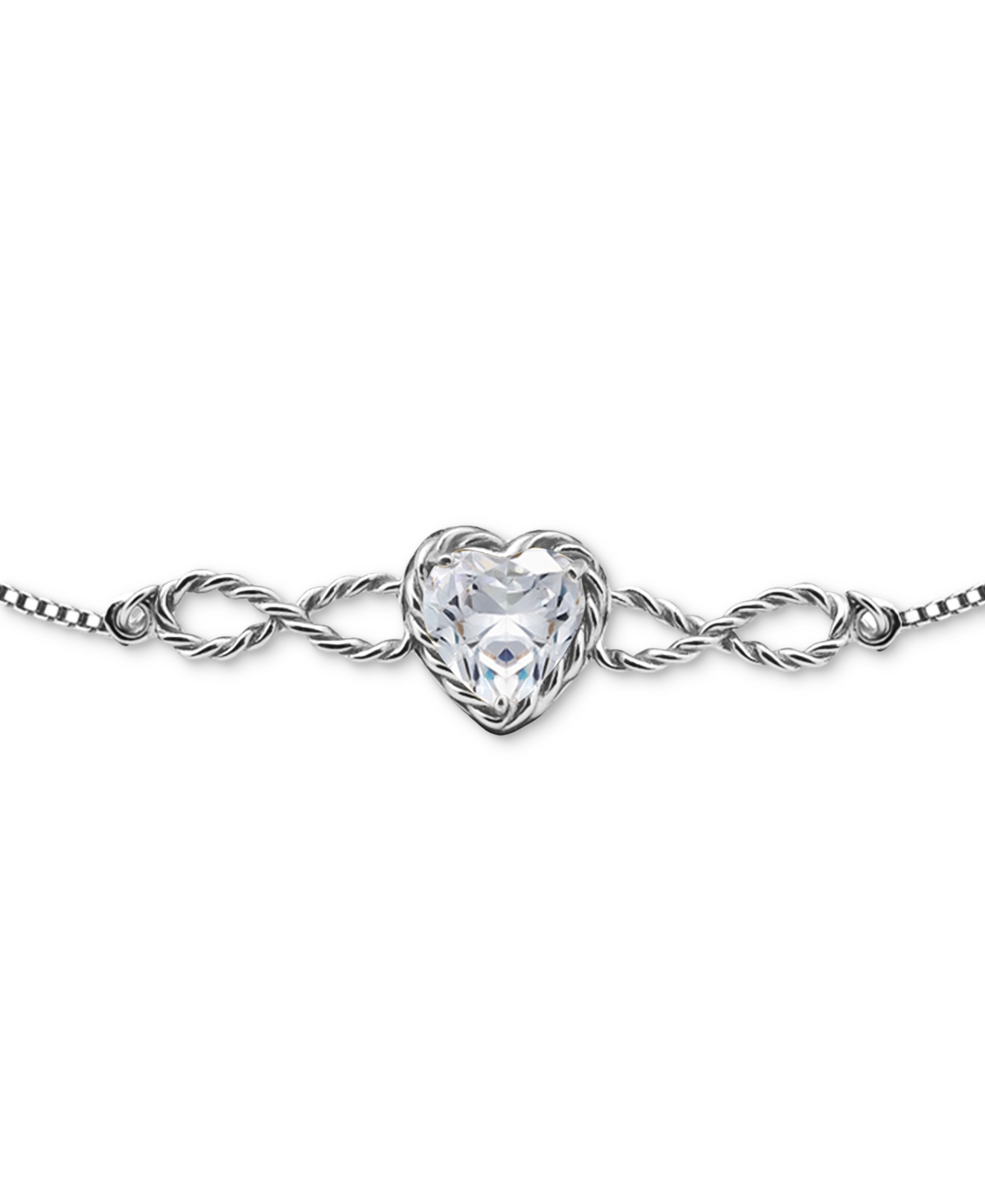 Shop Giani Bernini Heart Cubic Zirconia Infinity Link Bolo Bracelet (1-7/8 Ct. T.w.) In 18k Gold Over Sterling Silver, 
