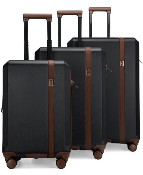 Чемоданы ELLE Luxe Journey 3-Piece Expandable Retro Spinner Luggage Set, цвет: Чёрный