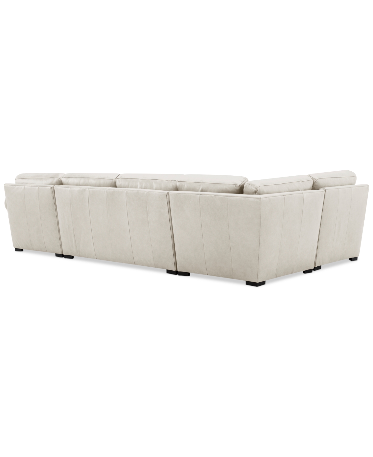 Macy's Radley Roll Arm 139" 4-pc. Leather Square Corner Chaise Sectional, Exclusively At